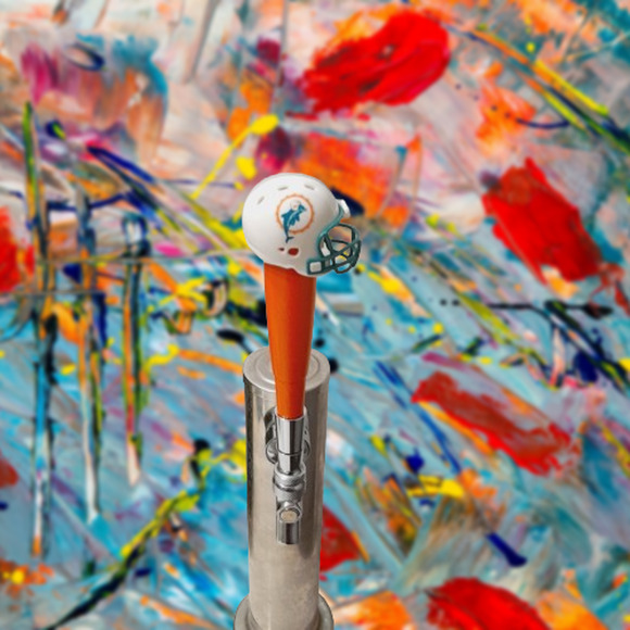 NFL Miami  Dolphins Beer Tap Handle Football Kegerator Pub Ale Pull Brew Retro - Picture 3 of 3